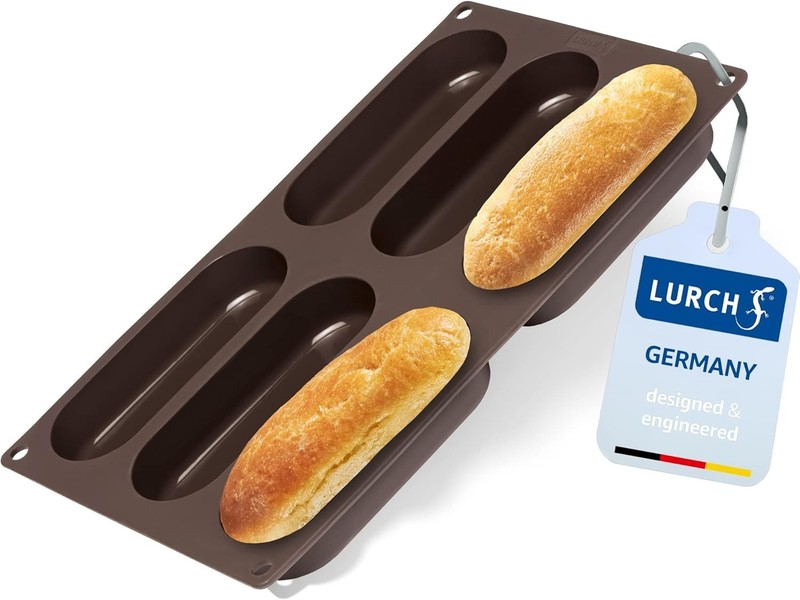 Silicone Hot Dog Buns Mold | Non-Stick Baking Pan gallery