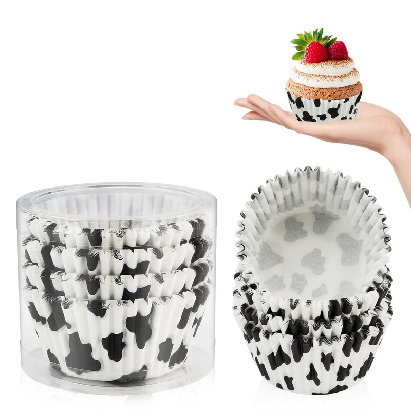 Cupcake Liners 100 PCS Cow Animal Paper Muffin Wrappers Baking Cups Standard