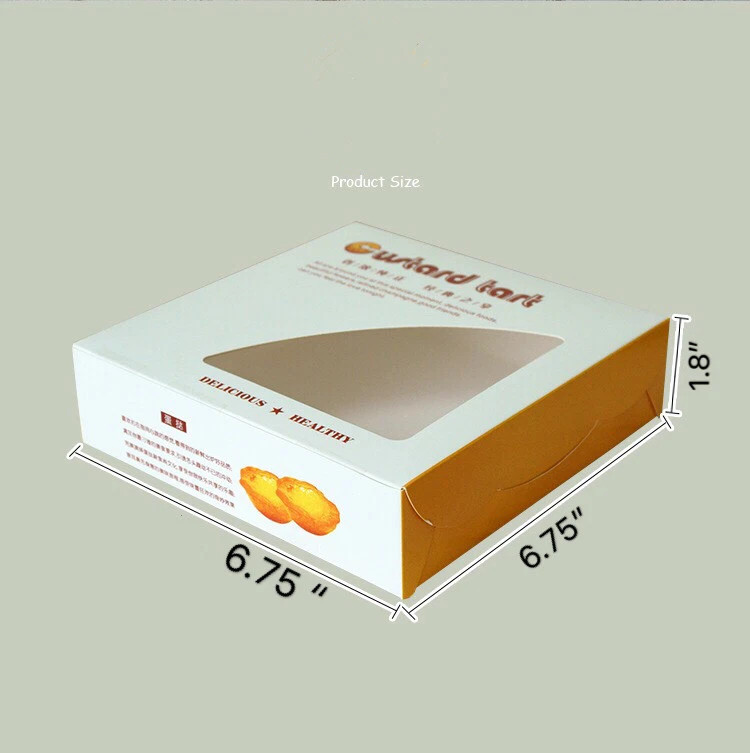 Yellow+White Bakery Boxes w/ Window+Inserts | for Egg Tarts Party Gift / 20 cts gallery