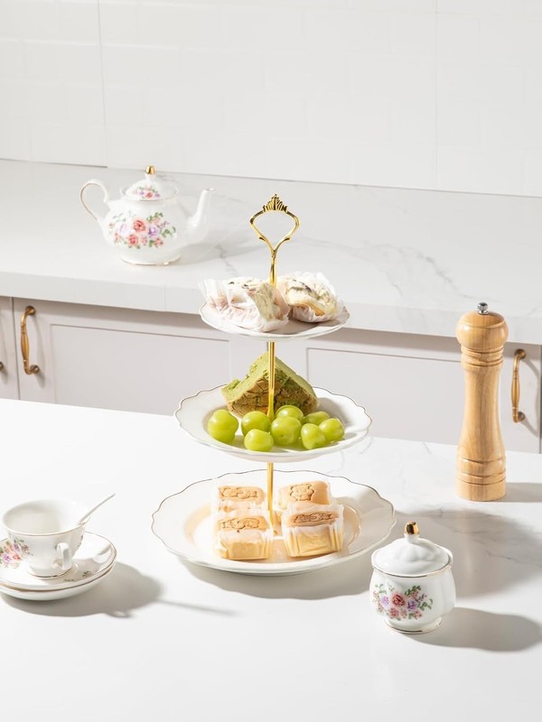 Chic White Porcelain Party Appetizer Stand gallery