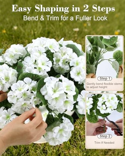 Artificial Flowers for Outdoors – of UV-Resistant Artificial 6 Bundles White gallery