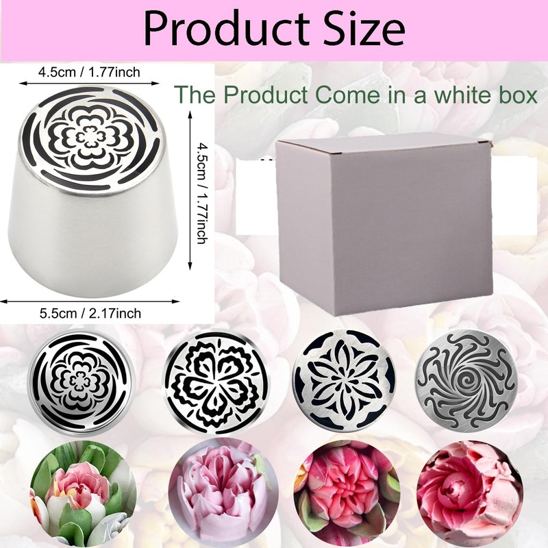 Mother Day Gift Extra Large Russian Piping Tips Cake Decorating Kit Silver gallery