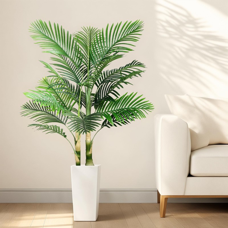 Jocoevol Fake Palm Tree 5Ft Artificial Palm Tree Tall Tropical Tree Adjustable gallery