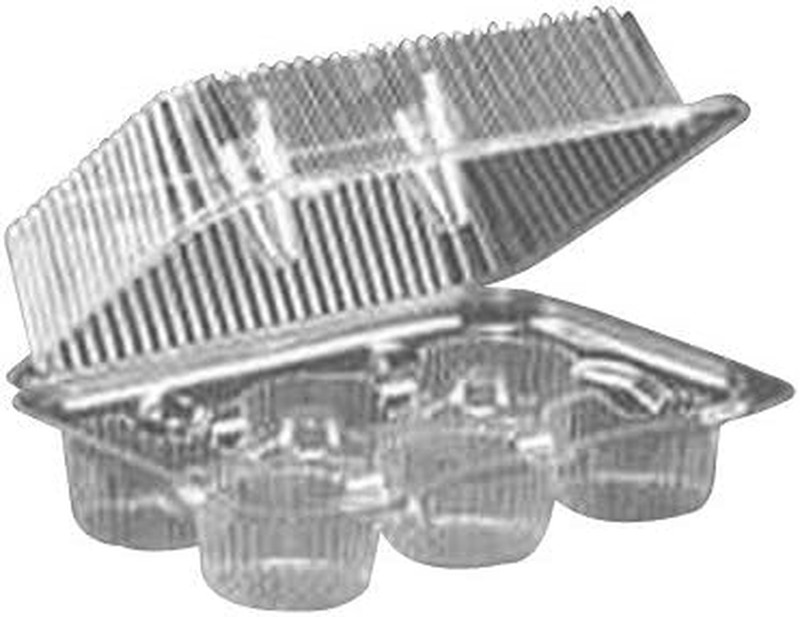 Detroit LBH6646 Clear Hinged Cupcake/Muffin Plastic Container, 6 Count - 350 per gallery