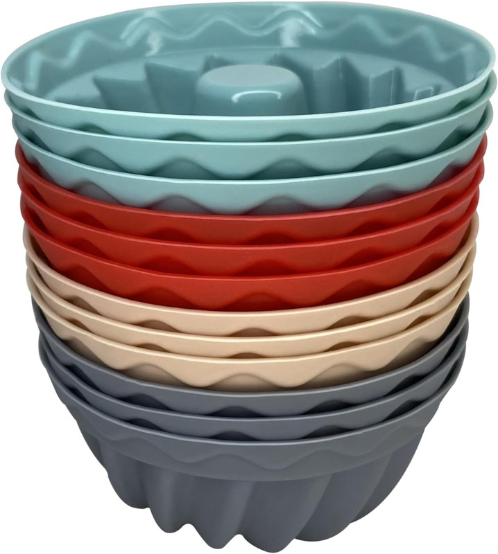 12Pzs Moldes Silicona Mini Gelatina Chocoflan Pastel Calabaza Reutilizable Horno
