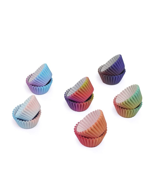 300 PCS Small Mini Cupcake Liners Baking Cups Gradient Food Grade Paper gallery
