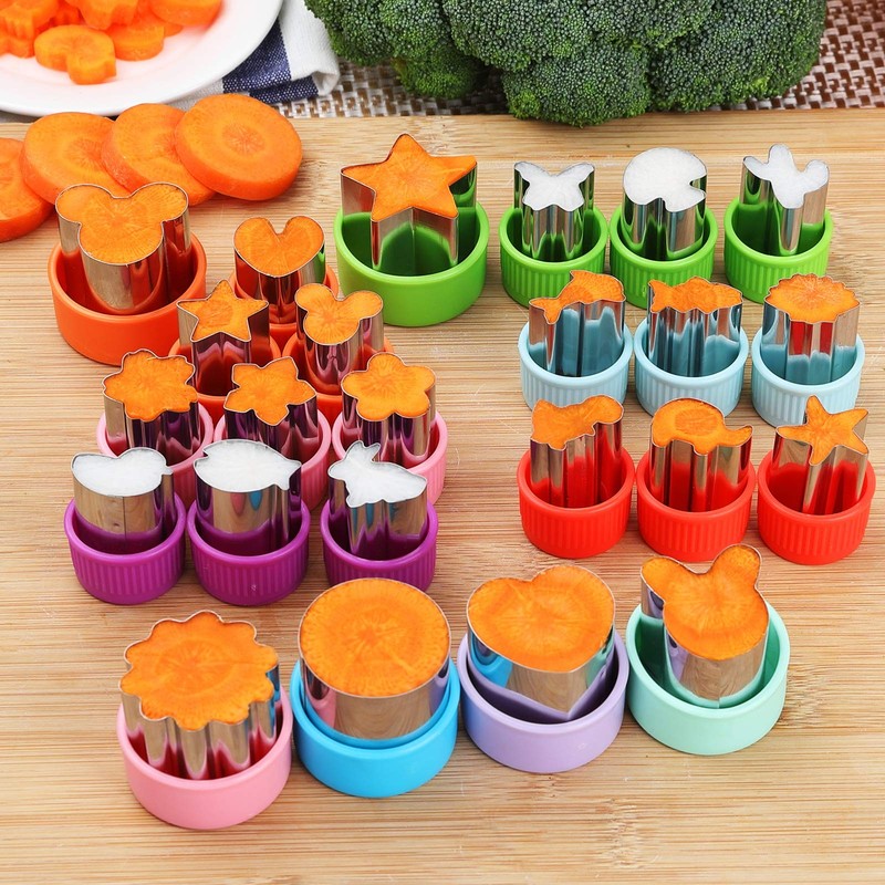 Vegetable Cutter Shapes Set, 24pcs, Mini Cookie Cutters Set Fruit Cookie Past... gallery