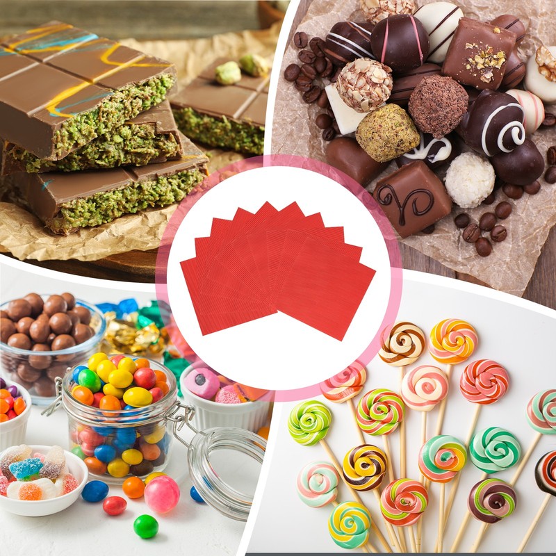 200 Candy Sheets, 4.7 x 4.7 cm, Red gallery