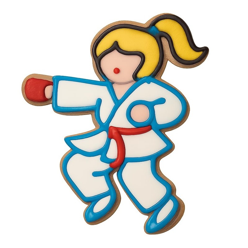 Karate Girl Twirling Cookie Cutter & Stamp, Fondant & Clay - 4x3 gallery