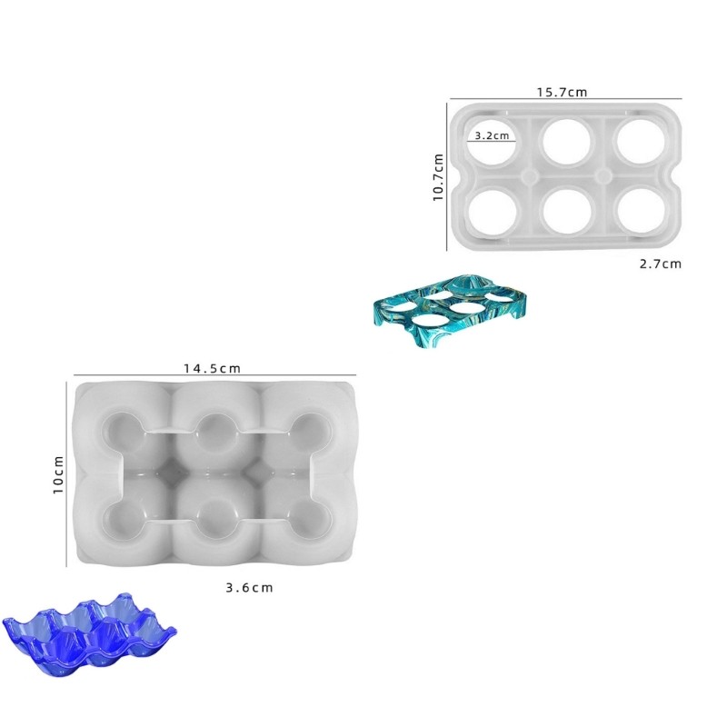 Flexible Silicone Mold For Eggs Organizers 6 Grids Eggs Storage Tray Mold gallery