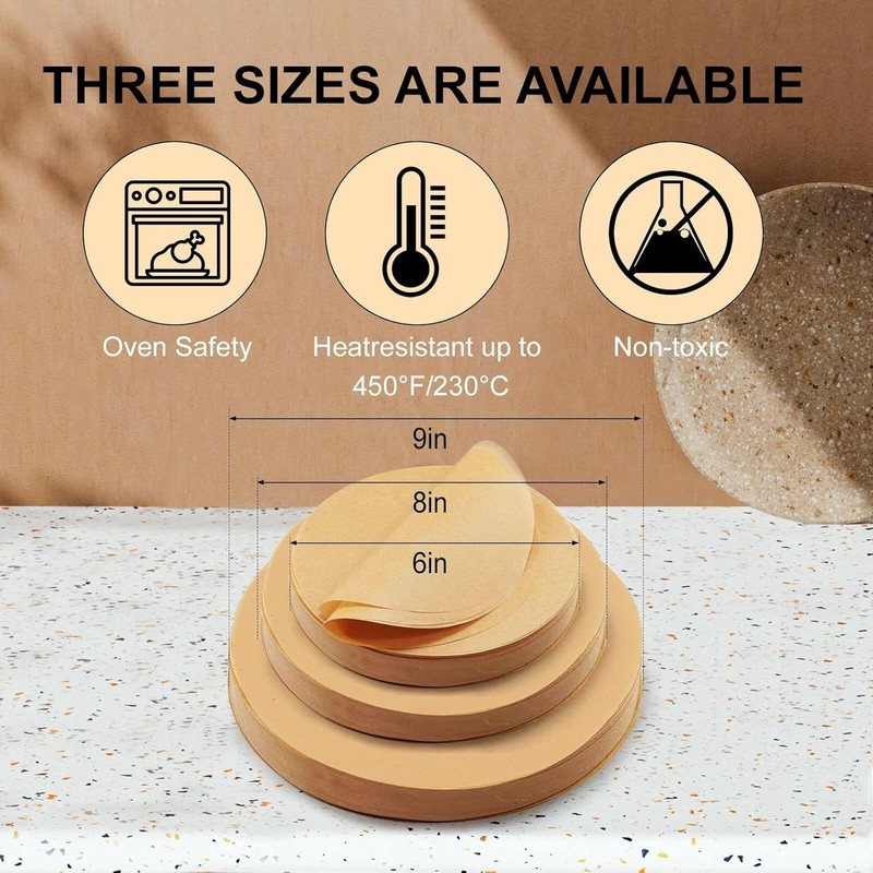 High-Quality 6-Inch Unbleached Parchment Paper Rounds - 200 Sheets Non-Stick gallery