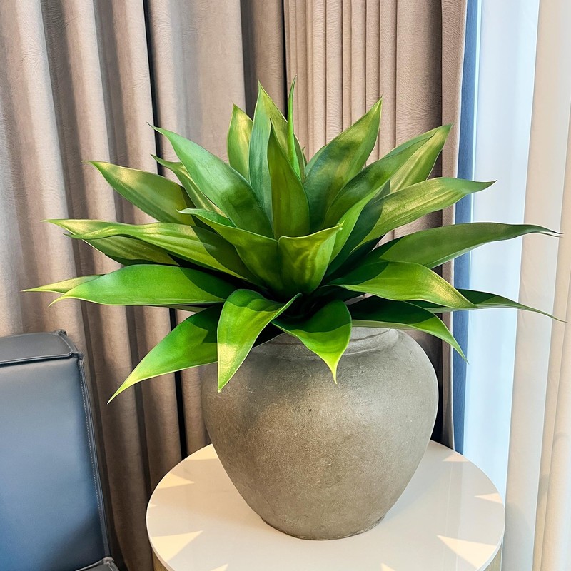Ttranewsoo Artificial Agave Plantslarge Uv Resistant Fake Agave Planters For gallery