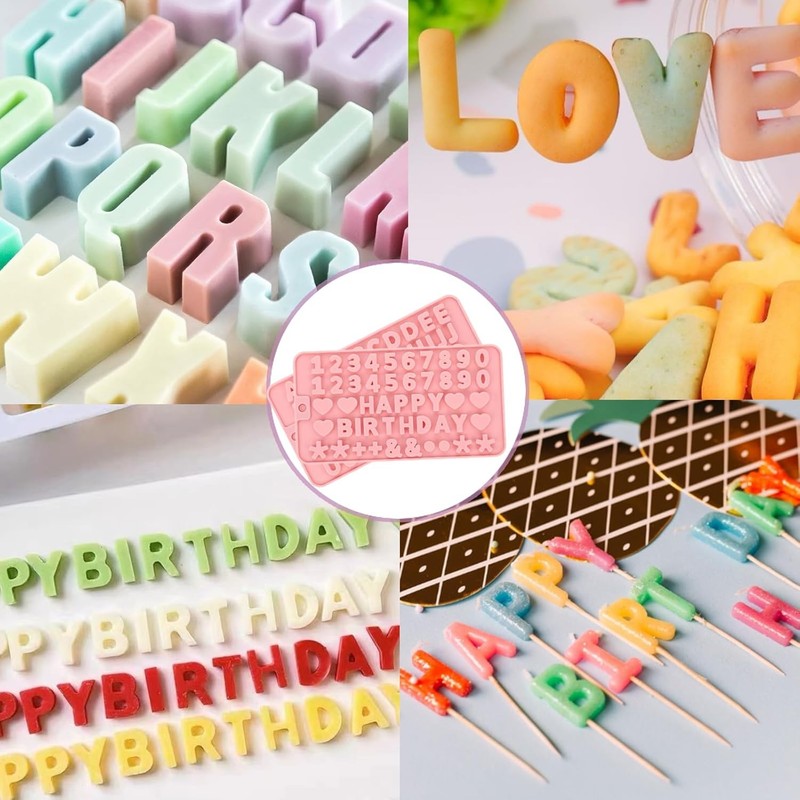 2 pcs Number Chocolate Molds & Letter Silicone Molds,Reusable Alphabet Candy gallery