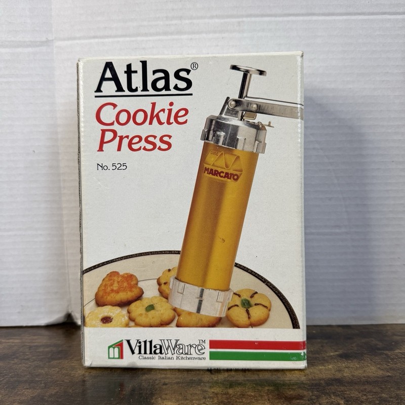 Marcato Atlas Biscuit Maker Press 20 Cookie Disc 4 Tips Shapes Stainless #525 gallery