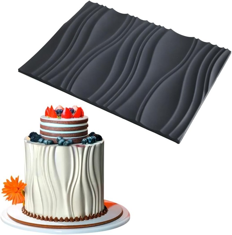 Silicone Fondant Mold Wave Pattern Embossing Mat for Cake Decorating DIY Clay,