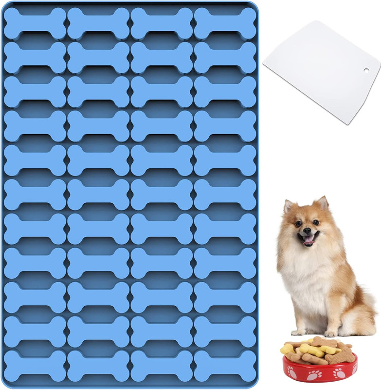 Dog Bone Silicone Molds, 44 Cavities Small Dog Bone Shaped Pet Treat Mold for Ba