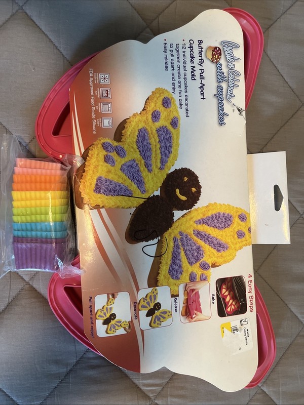 silicone baking supplies butterfly mold and baking cups