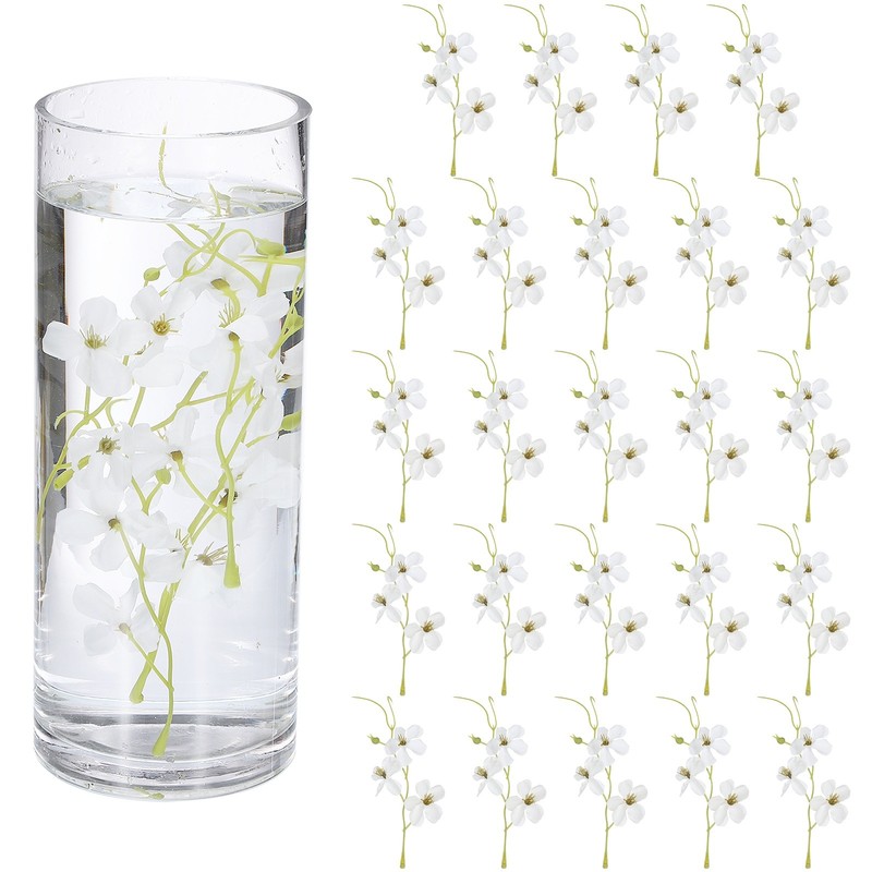 24Pcs Floating Flowers for Centerpieces Wedding, White Pea Flower