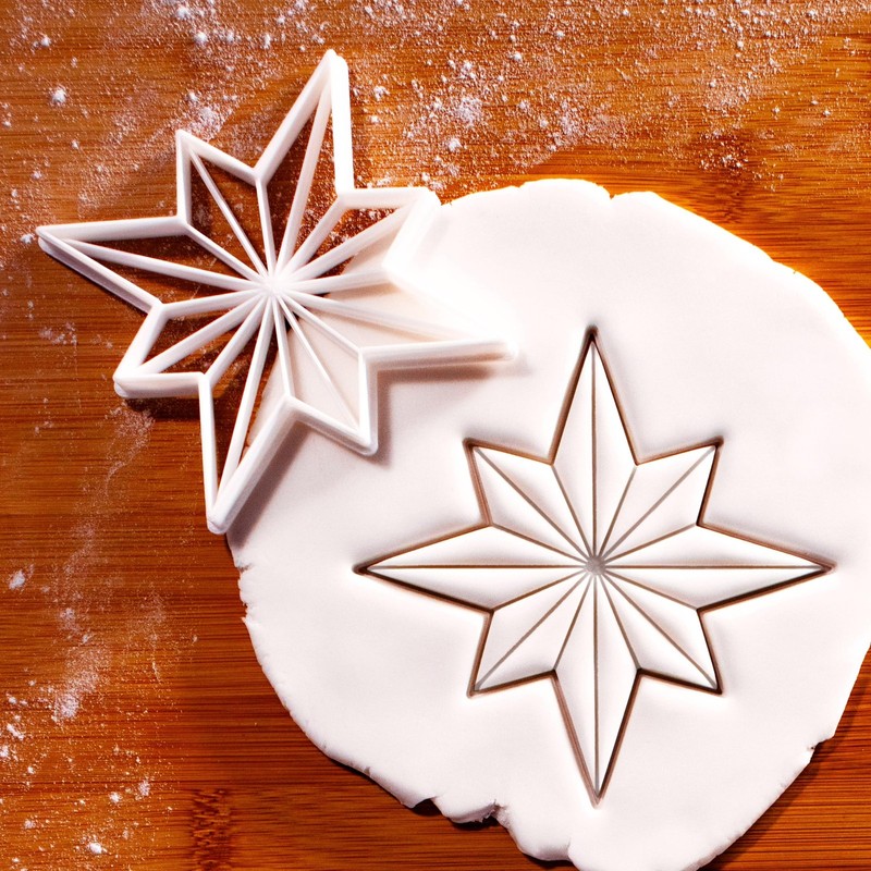 Simple 8-Pointed Star Cookie Cutter – Elegant Star Shape for Christmas Cookie... gallery