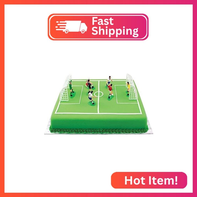 Football/Soccer Toppers for Cake and Cupcakes Cake Decorating Ornaments Set of 9