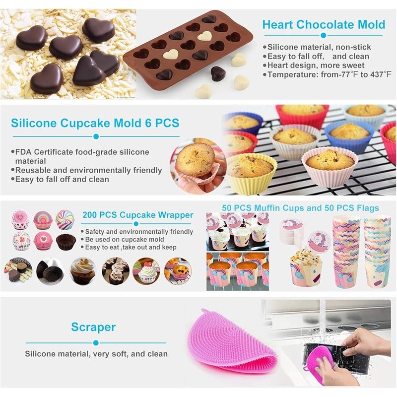 567 PCS Cake Decorating Set Professional Baking Tools Cake Lovers Party Supplies gallery