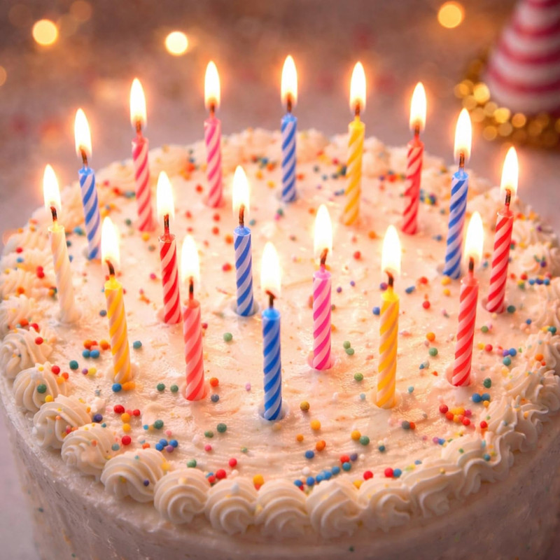 By Tugba Aydan - Birthday Candle - 144 Count Mix Color Birthday Candles for Cake gallery