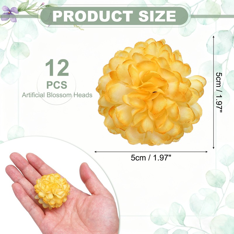 12Pcs 2"x2" Floating Flowers for Centerpieces, Light Orange gallery
