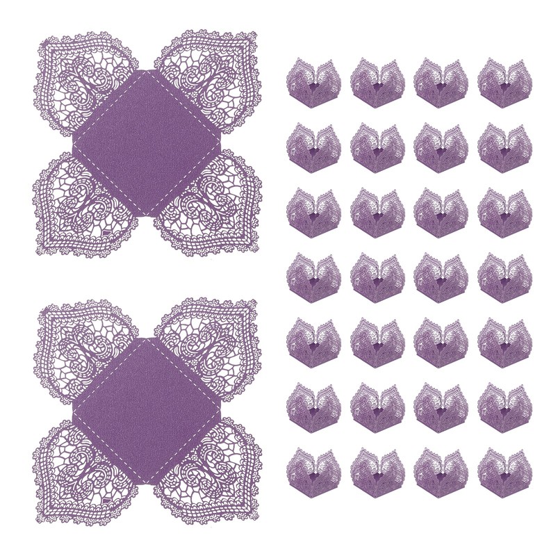 30PCS 4.1 Inch Truffle Wrappers for Wedding Birthday, Dark Purple
