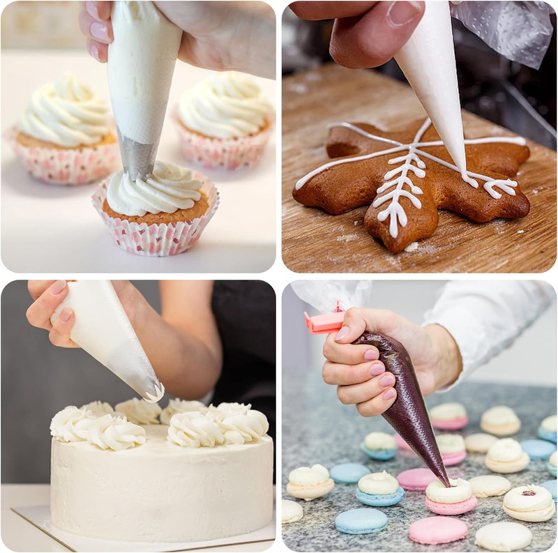 500Pcs Piping Bags 10 Inch, Thick Tipless Piping Bags, Non-Slip Disposable Pastr gallery