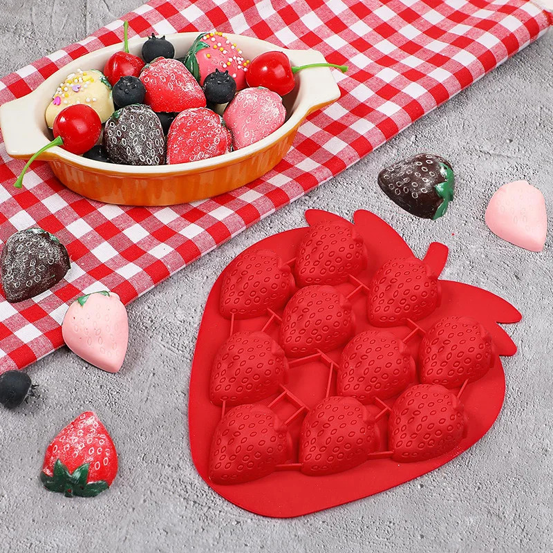 Strawberry Ice Cube Tray Strawberry Silicone Moulds for Chocolate Candy Cake Cup gallery
