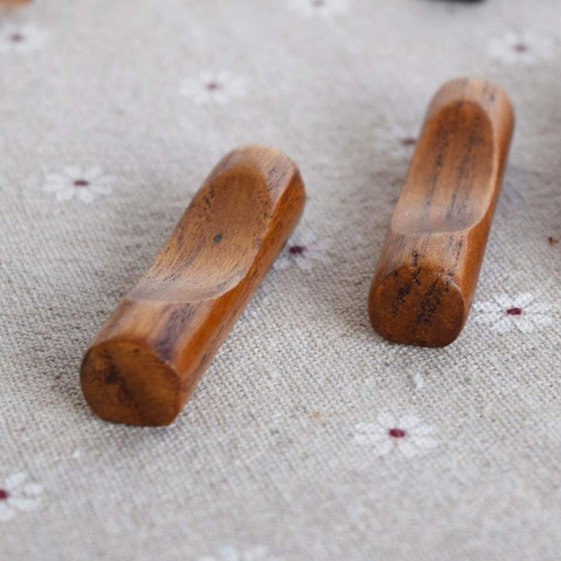 6 Pieces Natural Wooden Chopstick Rest Stands Spoon Rest Dinner Spoon Fork Ho... gallery