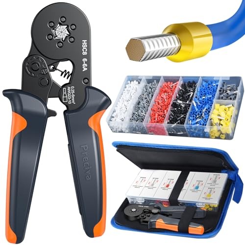 Ferrule Crimping Tool Kit with 1900PCS Wire Connectors, Hexagonal DEM49XN