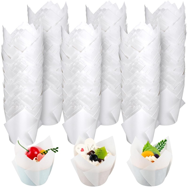 Maxdot 800 Pcs Christmas Tulip Cupcake Liners Holders Muffin Liners Grease Re…