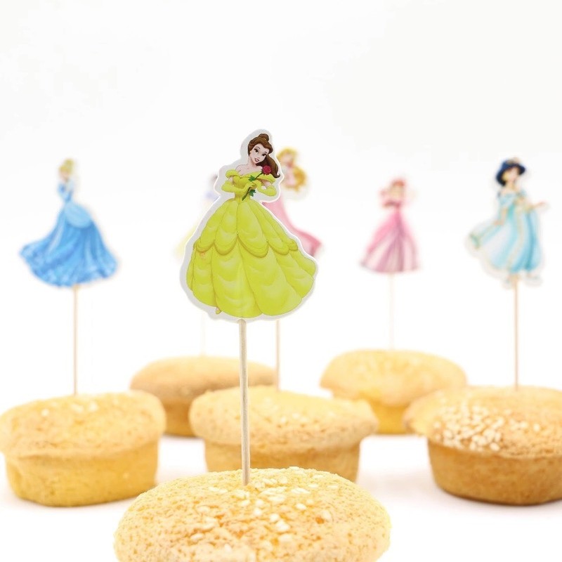 24 Pcs, Princess Cupcake Toppers Kids Birthday Party Supplies.