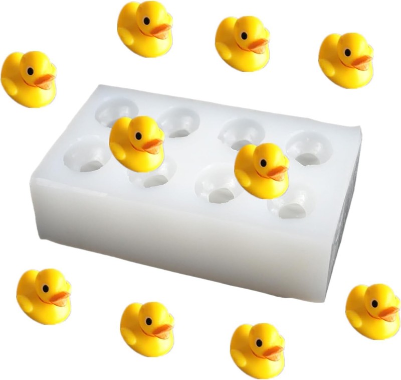 1 Pack 8-Cavity 3D Duck Mold Exquisite Mini Resin Silicone White