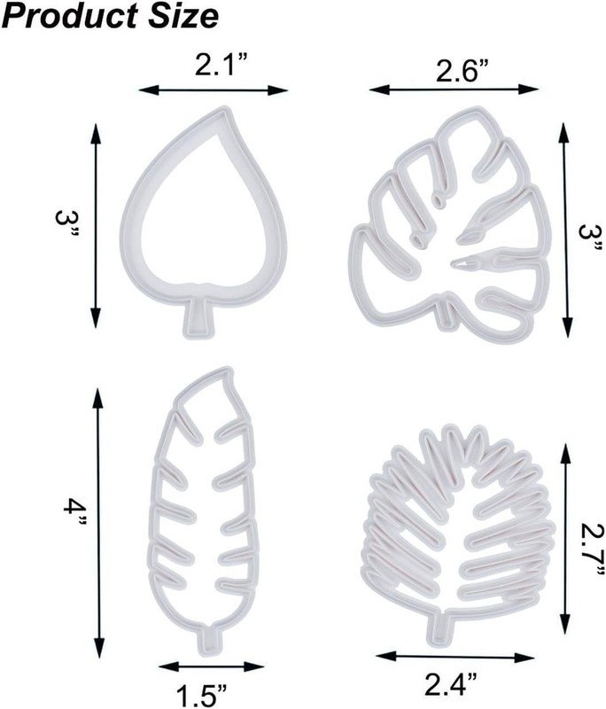 Tropical Leaf Cookie Cutter Set for Cake Decor Hawaiian Palm Leaves gallery