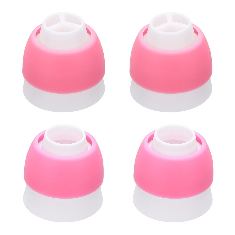 4 Pcs Piping Tip Coupler, Plastic 3 and 1 Color Couplers Piping Bag, Pink