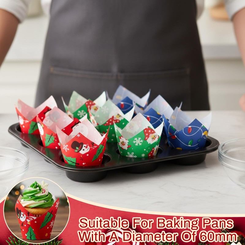300 Pcs Jumbo Muffin Liners for Baking 2-1/4" x 4" Large Tulip Cupcake Liners... gallery
