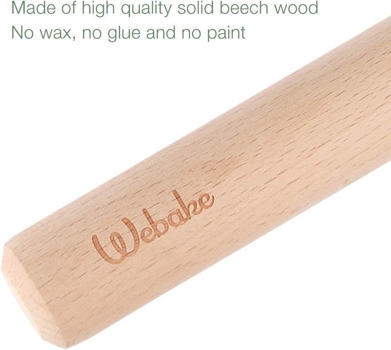 Wood Rolling Pin and Tart Tamper Set 12 Inch Dough Roller Pie Shell Cookie gallery