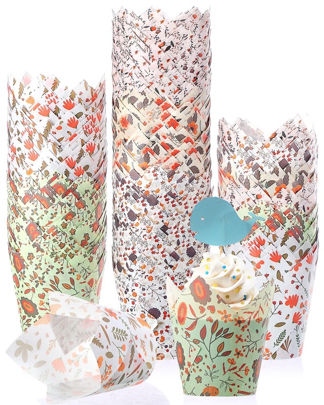 500 PCS Thanksgiving Fall Tulip Cupcake Muffin Baking Liners Maples Pumpkin
