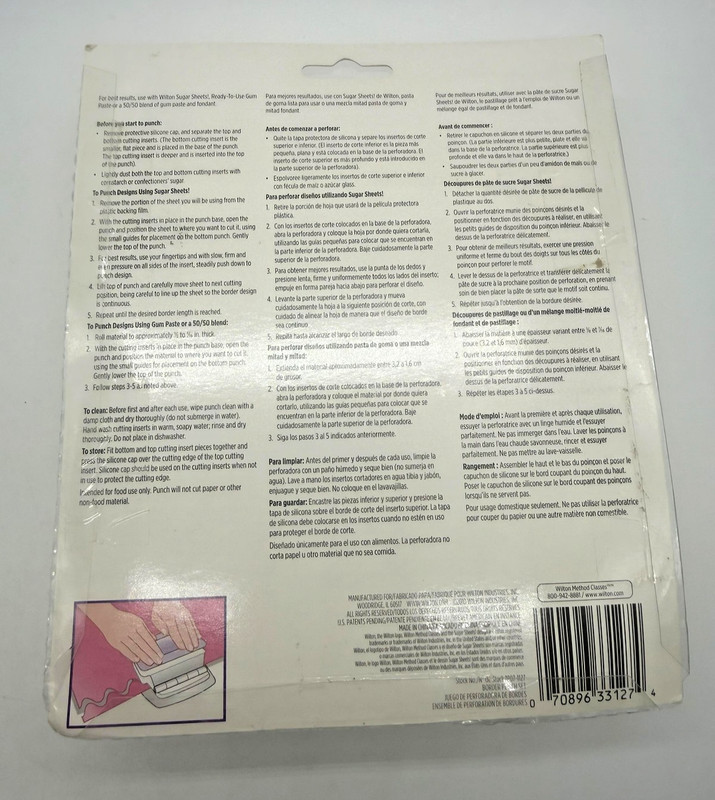 Wilton Sugar Sheets Border Punch Set Scallop Insert Purple Cake Stencil gallery