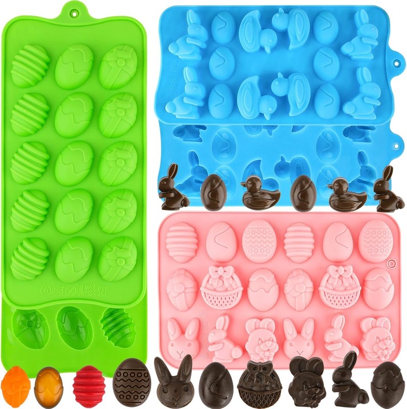Vibrant 5 Pack Easter Egg Silicone Mold - Non-Toxic Baking for Festive Treats gallery