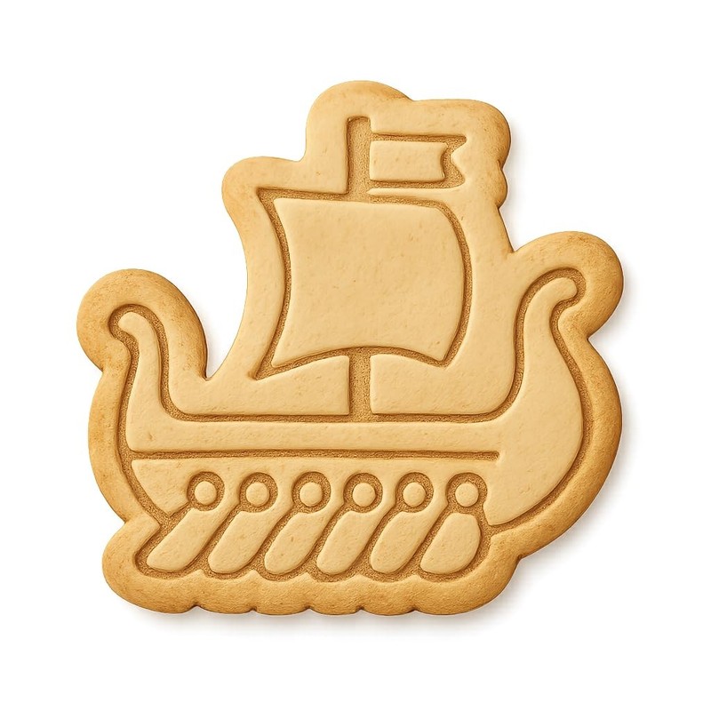 Roman Ship Cookie Cutter & Stamp, Fondant & Clay Cutter – 4×4″