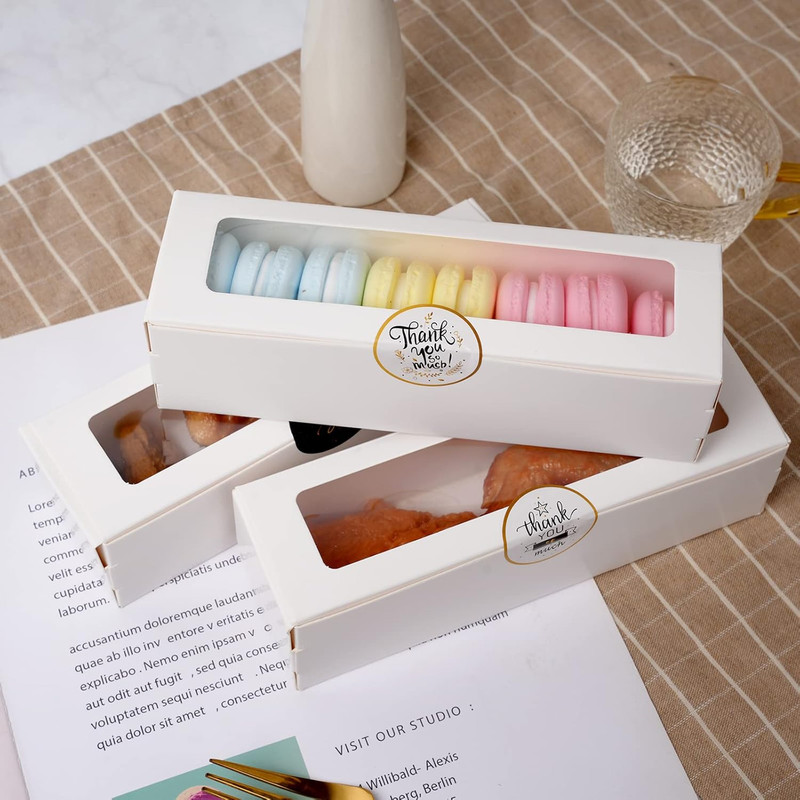 28 Pack Macaron Boxes with Clear Window Small Macaron Pastry Bakery Packaging Co gallery