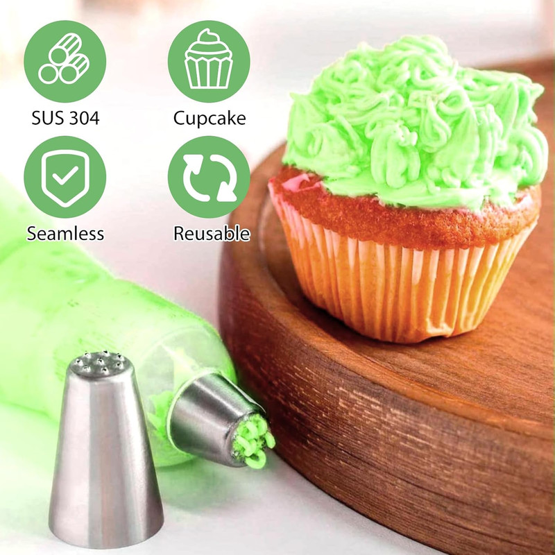 3 PCS Grass Piping Nozzle, Stainless Steel Grass Nozzles for Cake Decorating Ici gallery