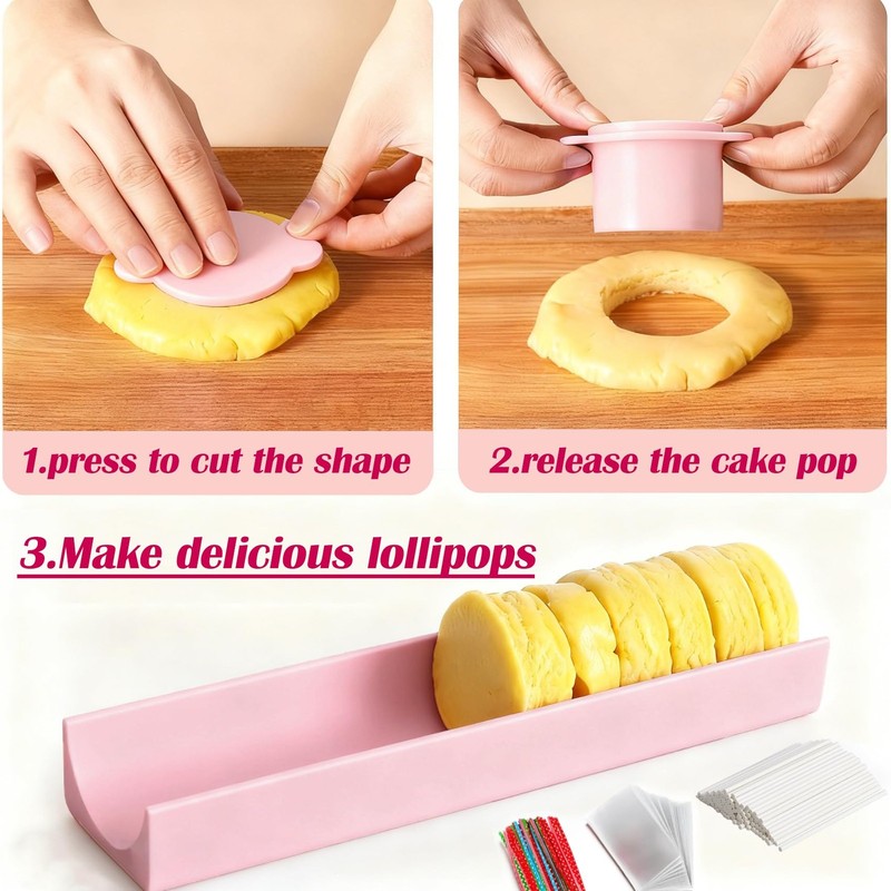 Cakesicle Mold Kit Easy Push Plunger 50 Paper Sticks Twist Ties Wrappers DIY gallery
