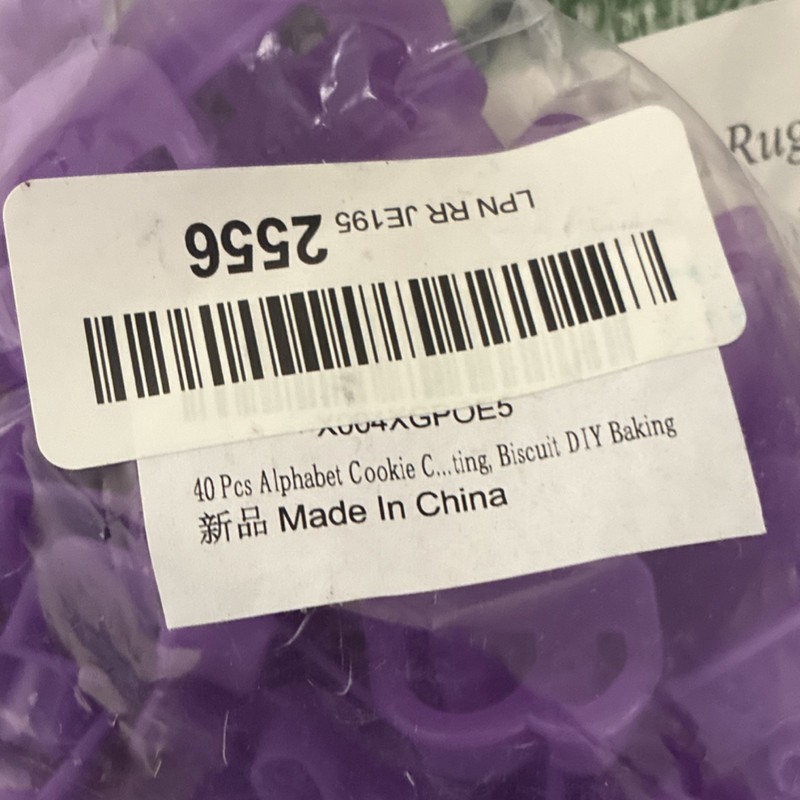 40pcs Purple Plastic Alphabet Cookie Cutters Numbers & Letters Baking