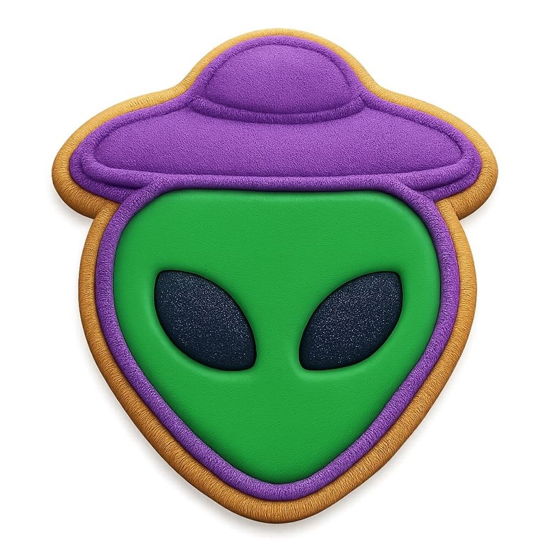 Classic Saucer Alien Cookie Cutter & Stamp – 4×3.5