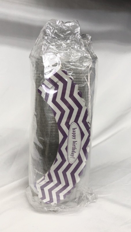 Dress My Cupcake 25 Favor Dome Containers w/Wrappers Chevron Happy Birthday gallery