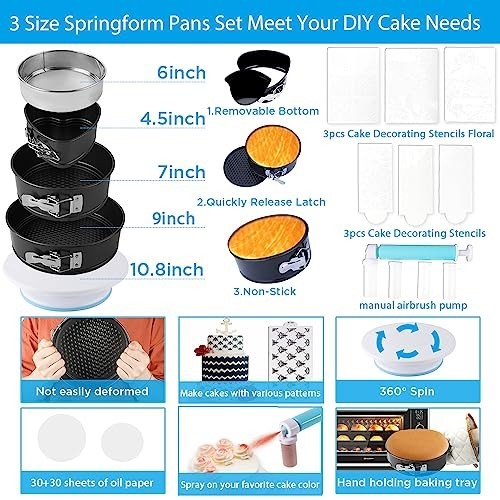 Cake Decorating Kit - 672 Pcs Supplies, Icing Piping Nozzles, Cake Carrier & Tur gallery